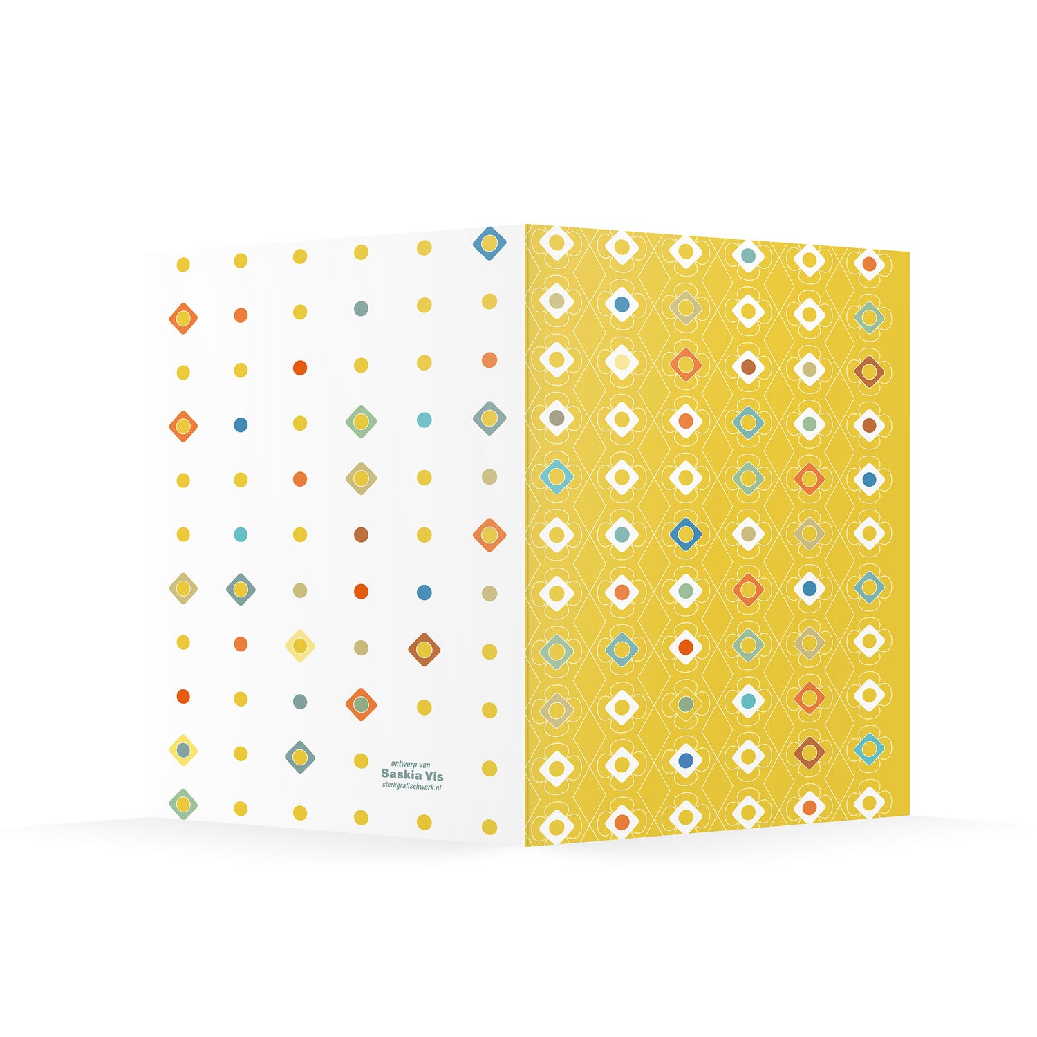 Productafbeelding wenskaart "kleur carrousel geel" achterzijde