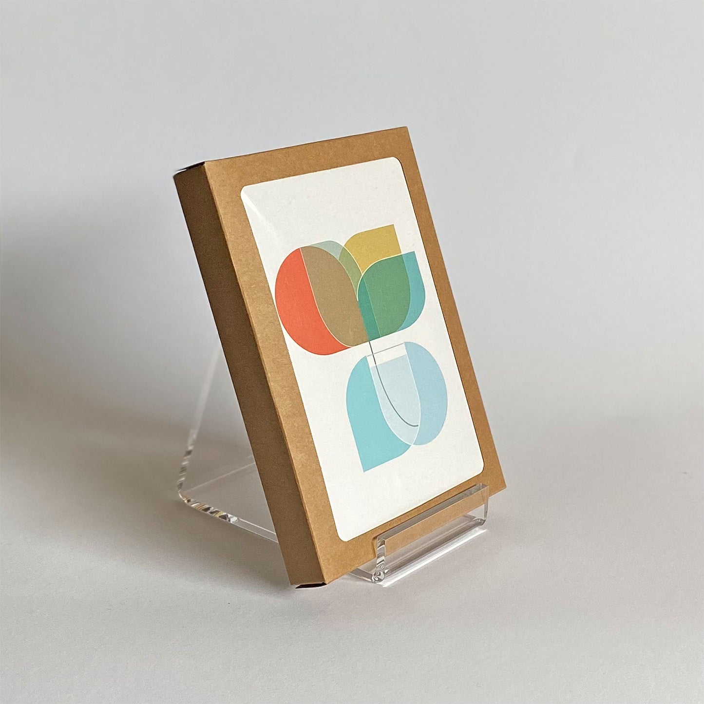 Productafbeelding, foto wenskaart "vaasje bloemen 1" gepresenteerd in zijn 10-Pack verpakking