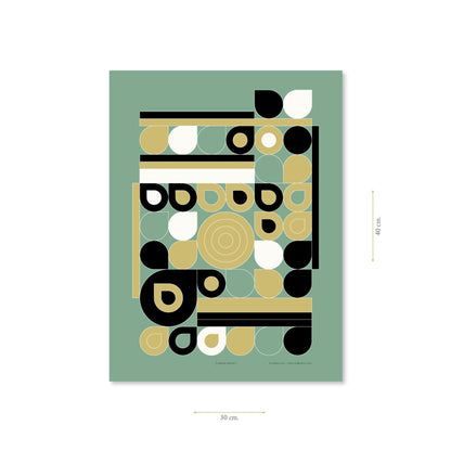 Productafbeelding, poster "jardin jaune", met aanduiding van het formaat erop weergegeven 30 x 40 cm