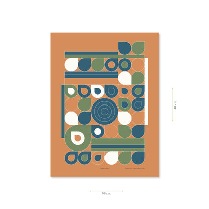 Productafbeelding, poster "jardin bleu", met aanduiding van het formaat erop weergegeven 30 x 40 cm