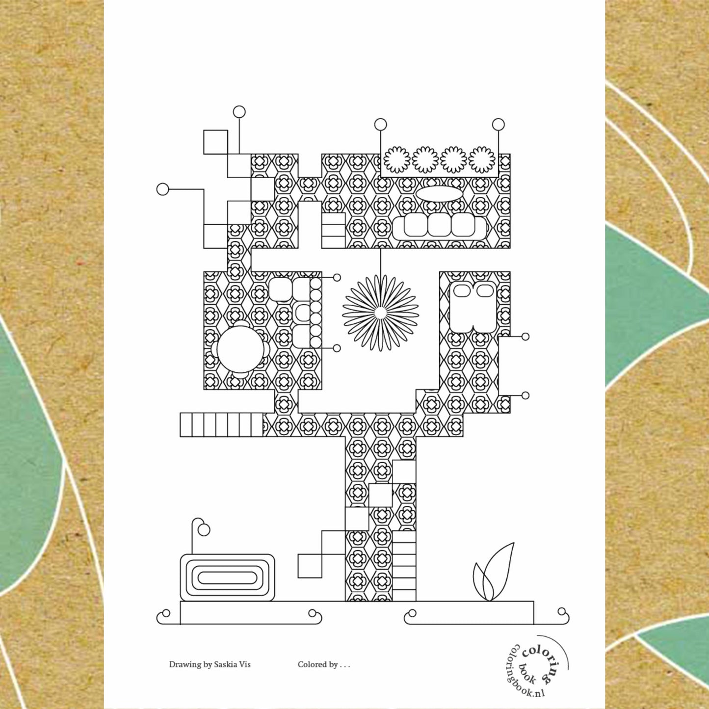 Productafbeelding, gratis te downloaden coloring page 'Boomhut wit' Download nr. 3