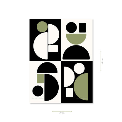 Productafbeelding, poster "alle sommen + twee kleuren", met aanduiding van het formaat erop weergegeven 30 x 40 cm