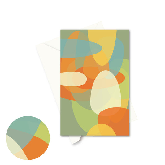 Productafbeelding, wenskaart "vorm mozaïek 2", de voorzijde met een envelop