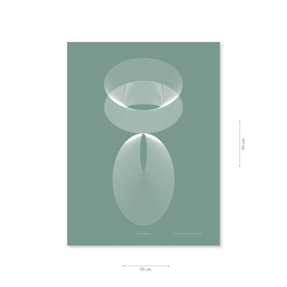 Productafbeelding, poster "licht-groen", met aanduiding van het formaat erop weergegeven 30 x 40 cm
