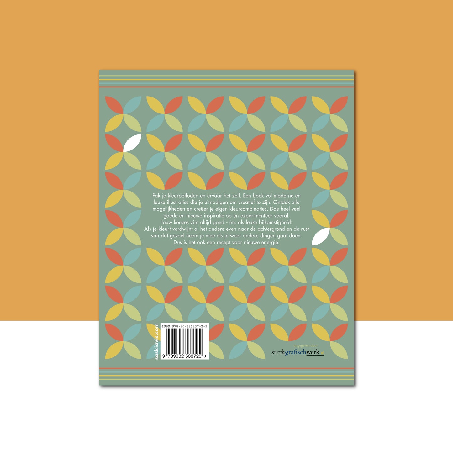 Productafbeelding, "modern dutch coloring book" nummer 3, met de achterzijde van het omslag in beeld