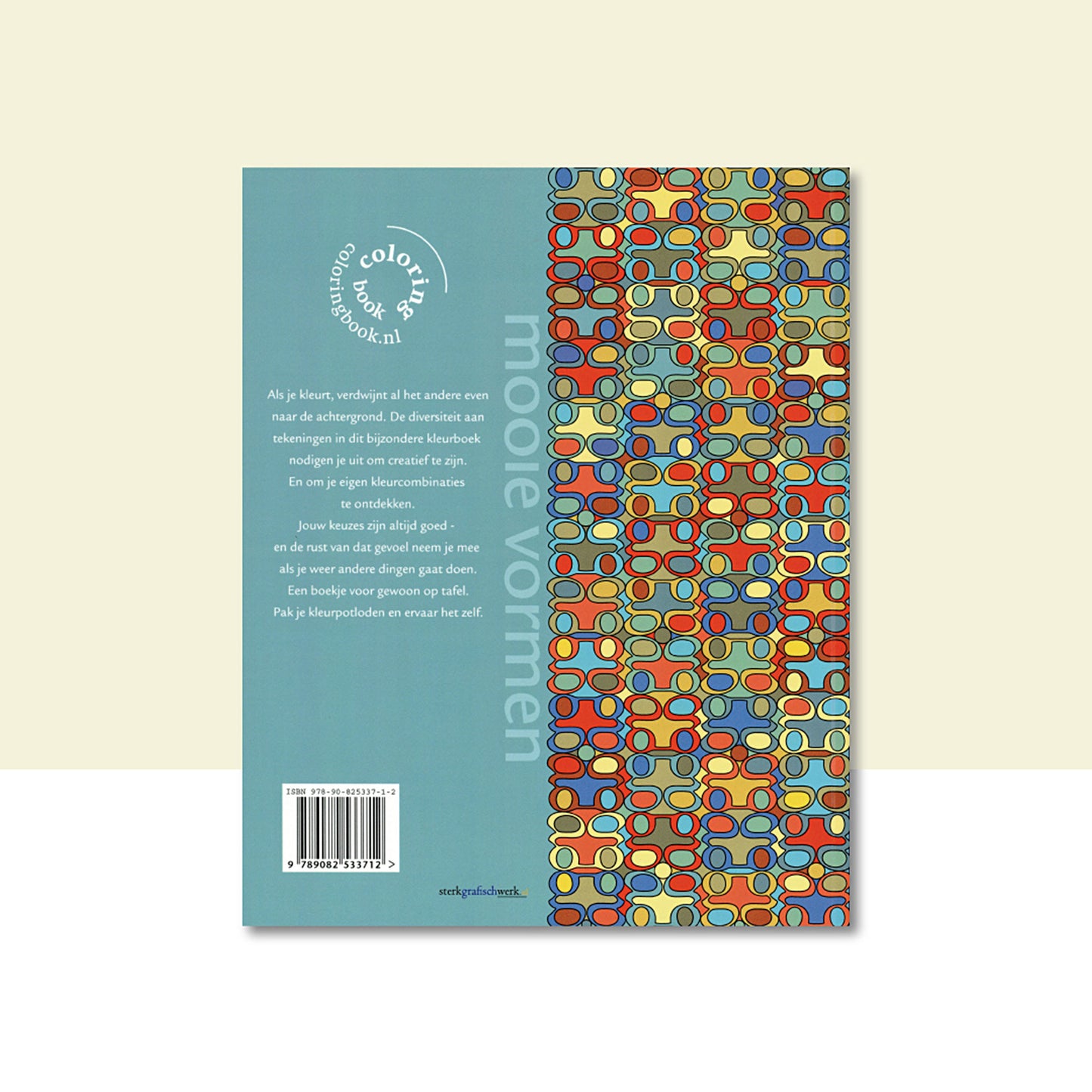 Productafbeelding, "modern dutch coloring book" nummer 2, met de achterzijde van het omslag in beeld
