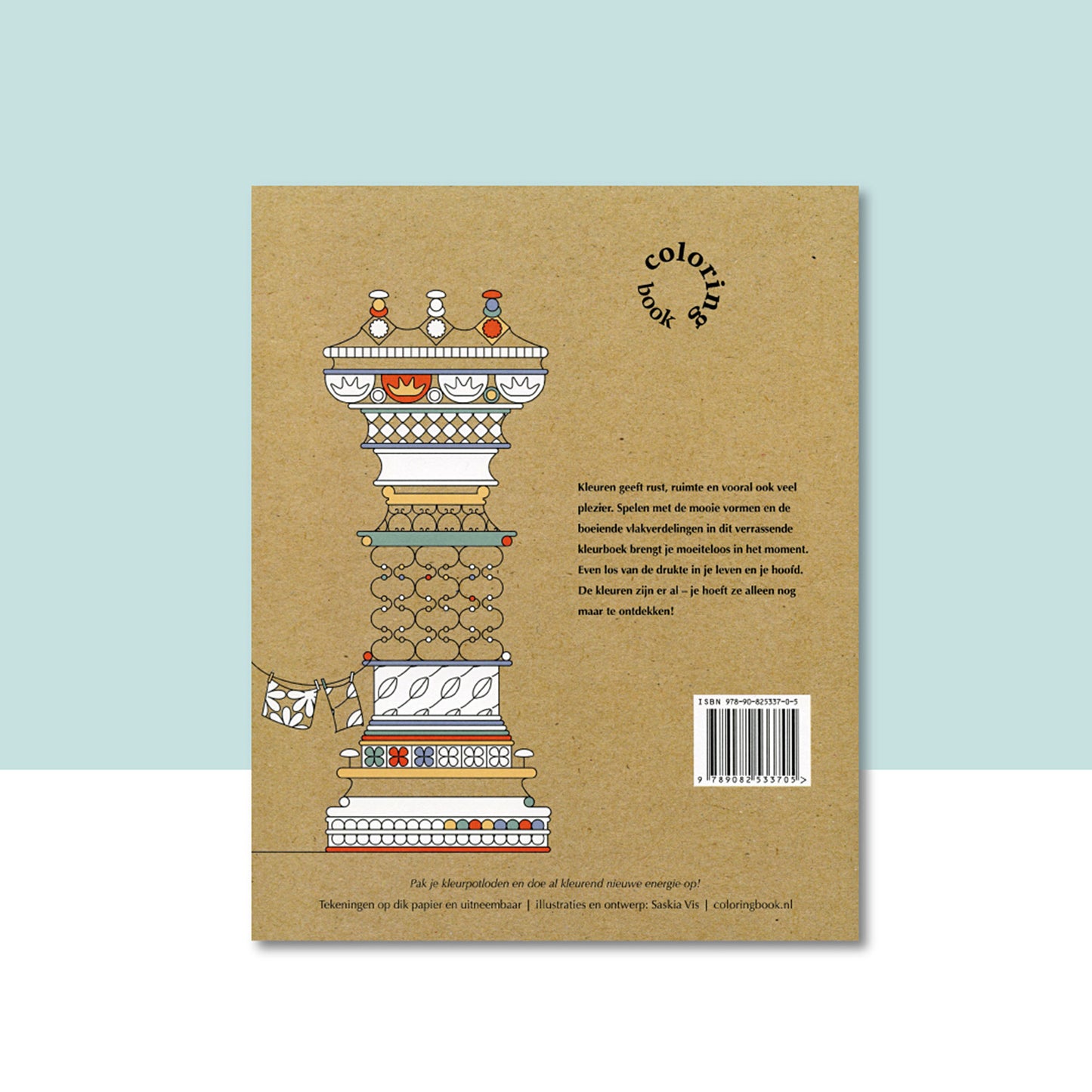 Productafbeelding, "(modern dutch) coloring book" nummer 1, met de achterzijde van het omslag in beeld
