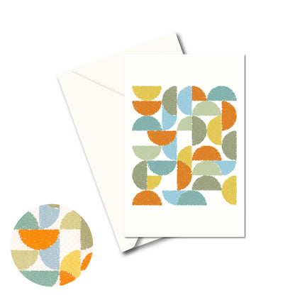 Productafbeelding wenskaart "ronde kleuren naar terra" voorzijde met envelop