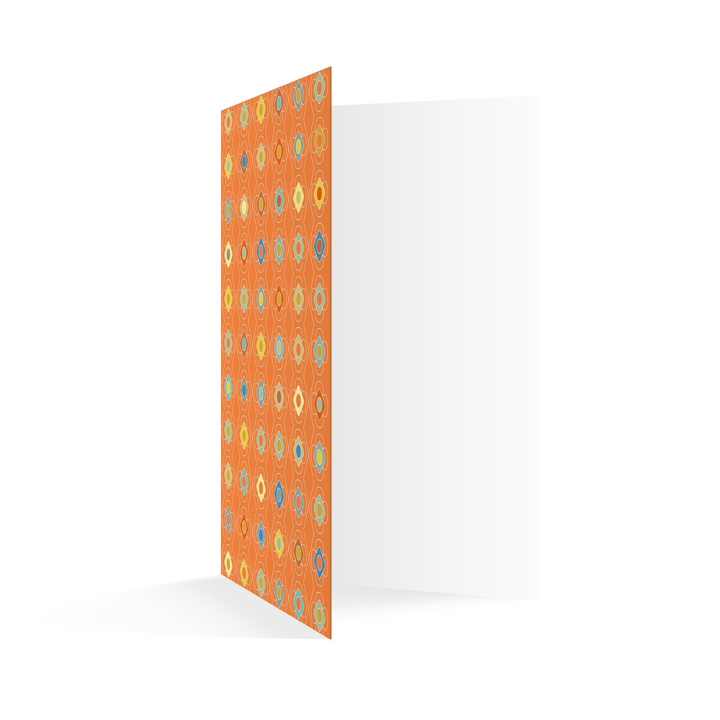 Productafbeelding wenskaart "kleur carrousel oranje" openstaand rechtop