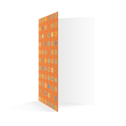 Productafbeelding wenskaart "kleur carrousel oranje", vooraanzicht openstaand rechtop