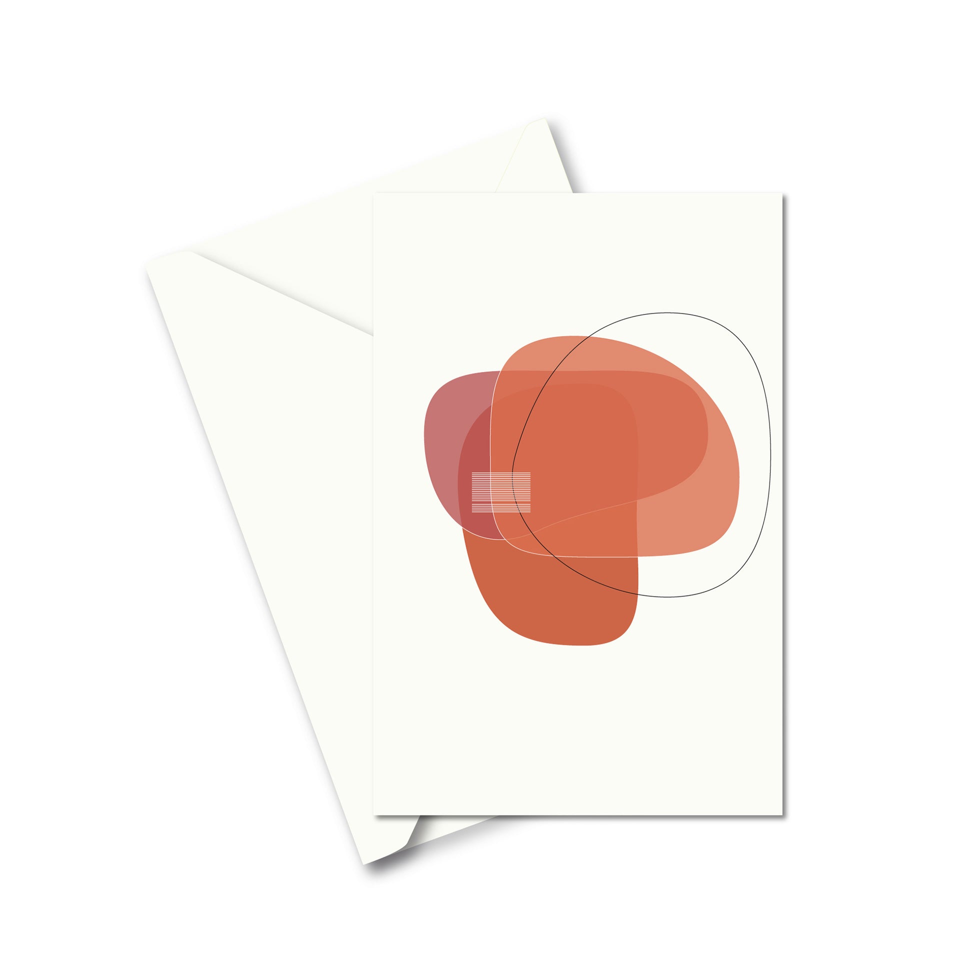 Productafbeelding, wenskaart "wensen in vorm 3", de voorzijde met een envelop