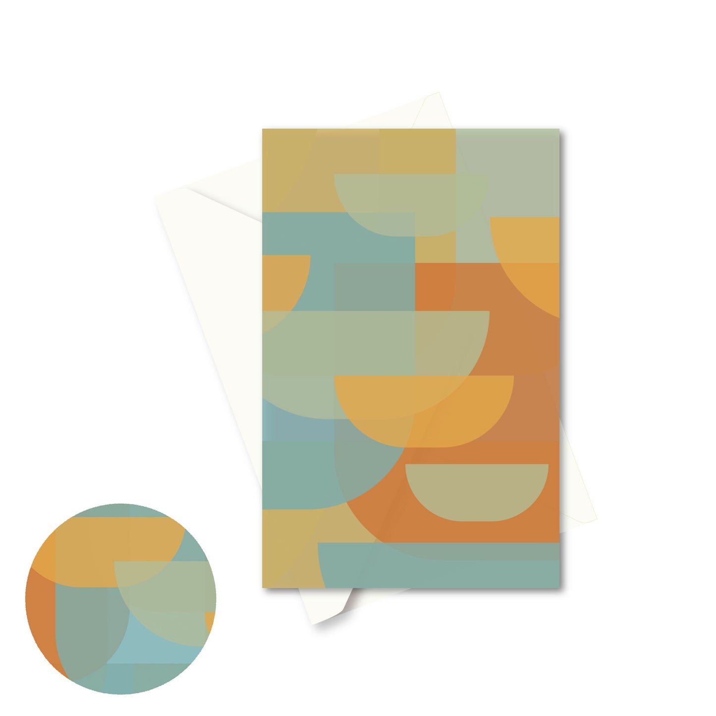 Productafbeelding wenskaart "vorm mozaïek 3" voorzijde met envelop